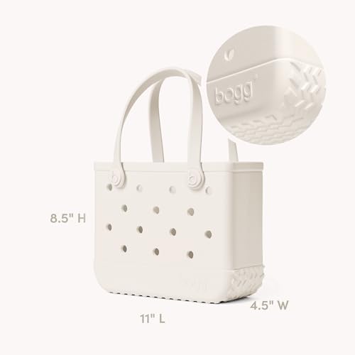 BOGG BAG Bitty Small Tote – 11” x 8.5” x 4.5” – Essential Bags for Beach, Pool, Boat, Sports, Tailgating, Cruise, Travel - color: Coconut