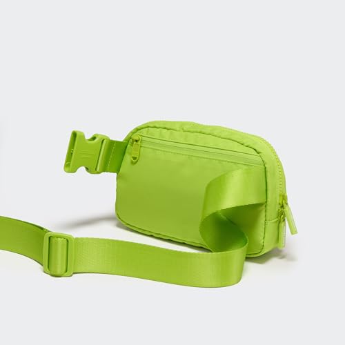 Pander Nylon Fanny Pack for Women, Two-Way Zipper Crossbody Bag - color: Grape Green