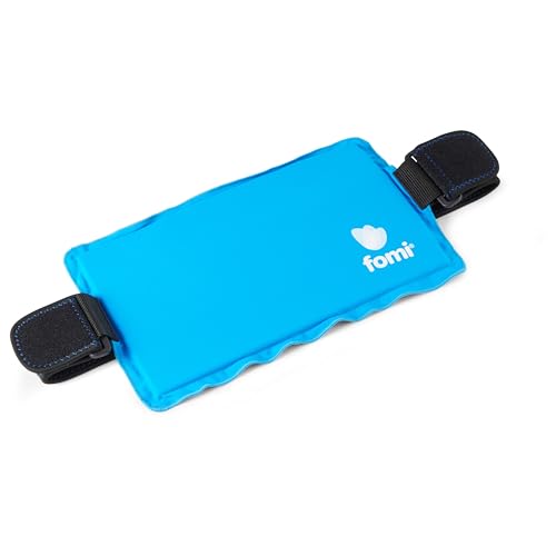 Premium Hot Cold Solid Gel Ice Pack by FOMI Care | Cool Compress for Lower Back, Shoulder, Knee, Stomach | Coccyx, Sciatica, Tailbone Pain Relief | Flexible, Reusable Heating Pad | Adjustable - color: 1 Pack Light Blue - Solid Gel