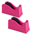 Desktop Tape Dispenser Adhesive Roll Holder (Fits 1" & 3" Core) with Weighted Nonskid Base (2Pack-Rose red) - color: 2pack-rose Red
