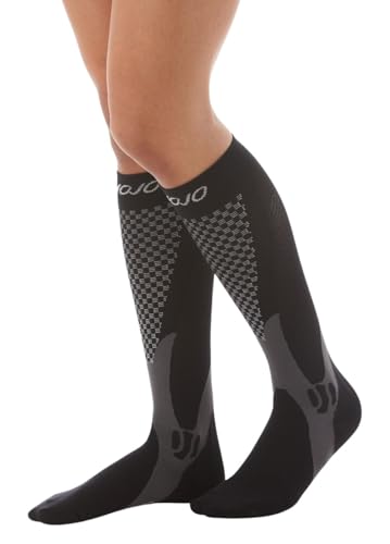 Mojo Compression Socks for Women and Men 20-30mmHg Knee High, A602 - color: Black, size: X-Large (1 Pair)