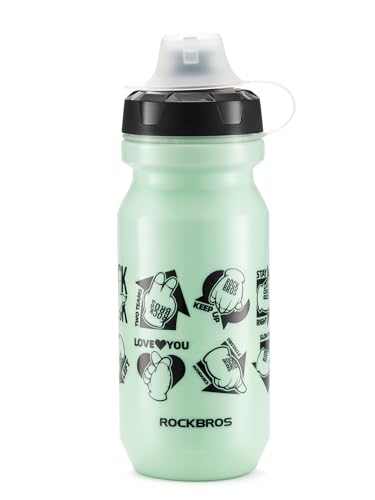 ROCKBROS Bike Water Bottle 20oz - color: Heart-shaped Green