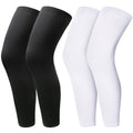 2 Pairs Leg Sleeves,Full Length Leg Compression Sleeve,Sports Long Knee Sleeve with Anti-slip Silicone Strips - size: Large