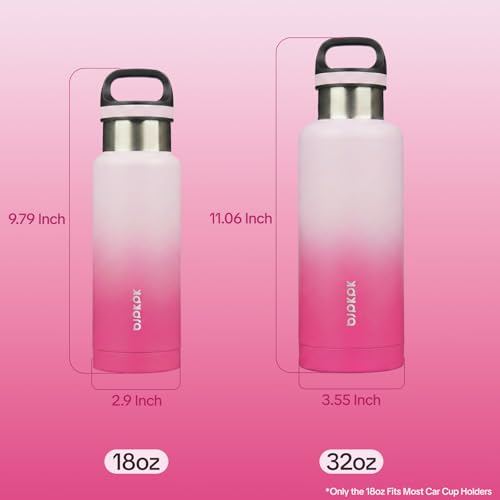 BJPKPK 32oz Insulated Water Bottle Stainless Steel Water Bottle with Handle - color: Cherry, size: 32 Ounces