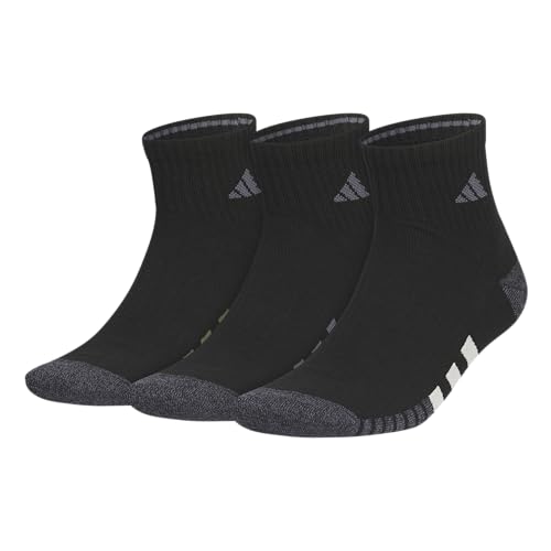 adidas Cushioned 3.0 3-Pack Quarter Socks - color: Black/Olive Strata Green/Wonder Alumina Grey/3/Color