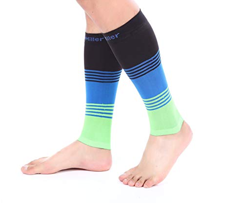 Doc Miller Calf Compression Sleeve 20-30 mmHg for Men & Women, 1 Pair - color: Black.Blue.Green, size: Small