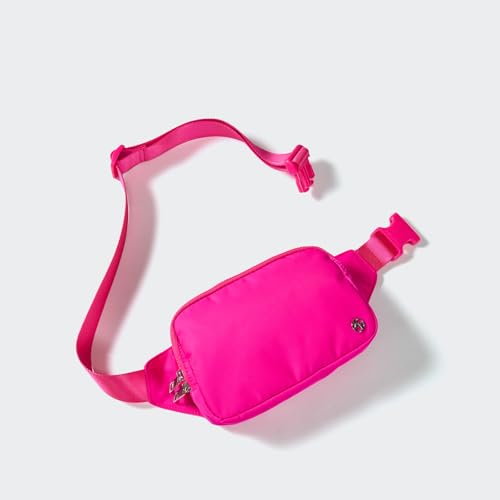 Pander Belt Bag Large 2L, Nylon Fanny Pack Purse for Women and Men with Adjustable Strap - color: Sonic Pink