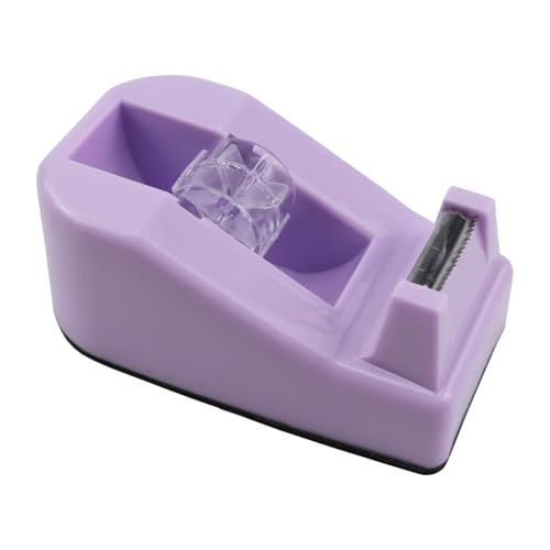 1Pcs Desktop Tape Dispenser,Adhesive Roll Holder with Weighted Nonskid Base,Office Tape Dispensers for School, Office and Home (Purple) - color: Purple