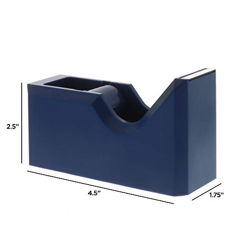 JAM PAPER Colorful Desk Tape Dispensers - Navy Blue - Sold Individually - color: Navy Blue, size: Pack of 1