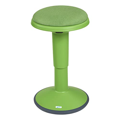 ECR4Kids Sitwell Wobble Stool with Cushion, Adjustable Height, Active Seating, Grassy Green - color: Grassy Green
