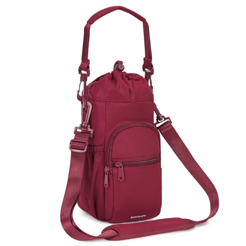 sportsnew 40oz Insulated Crossbody Water Bottle Sling Bag w/Phone Pocket - color: Red