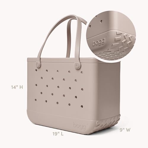 BOGG BAG Original Large Tote – 19” x 14” x 9” – Essential Bags for Beach, Pool, Boat, Sports, Tailgating, Cruise - color: Mushroom