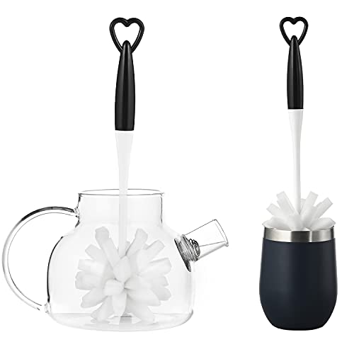 ALINK Bottle Glass Dish Sponge Cleaning Brush with Handle, Pack of 3