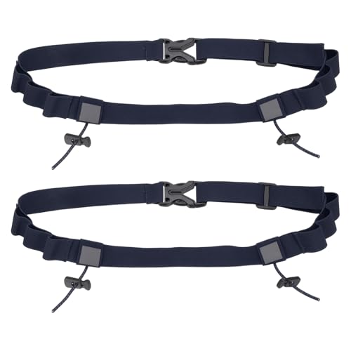 Bib Belt Race Belt Triathlon Running Number Holder 2Pcs Navy Blue - color: Navy Blue