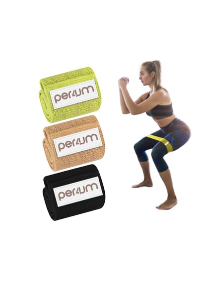 Fabric Booty Bands for Women - Resistance Set of 3 Light Medium Heavy - Non-Slip Exercise Bands for Butt Legs and Glutes Workout with Travel Bag