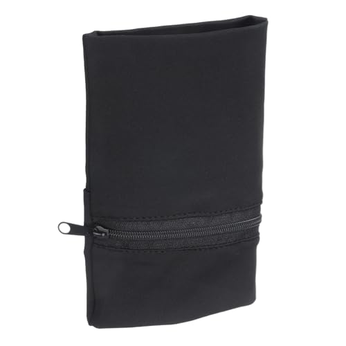 uxcell Wrist Pouch Wrist Wallet Sports Wristband Wallet with Zipper Pocket for Running Jogging Hiking - color: Black
