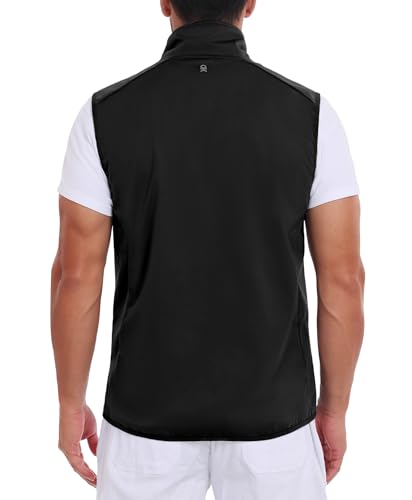 Little Donkey Andy Men's Softshell Vest Lightweight Windproof Waterproof - color: Basic Black, size: XX-Large
