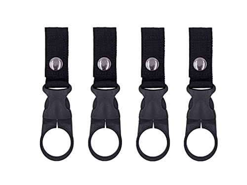 smile wood 4PCS Bottle Clip Portable Holder Keychain for Backpack - color: Black