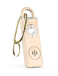 TECKNET Rechargeable Personal Safety Alarm for Women, 130dB Self Defense Keychain Alarm with SOS Strobe Light, Low Battery Notice, Personal Alarm Loud Siren Safety Keychain for Girls Kids Elderly - color: Beige