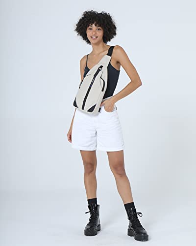 WATERFLY Medium Crossbody Sling Backpack Anti Theft Backpack for Traveling Chest Shoulder Bag - color: White(medium)
