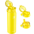 Fanhaw 24oz Stainless Steel Water Bottle with 2-in-1 Lid, Bright Yellow - color: Bright Yellow