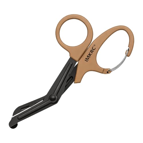 Small Trauma Shears with Clip, Nurse Bandage Scissors (Brown, 15cm) - color: Brown, size: 15cm