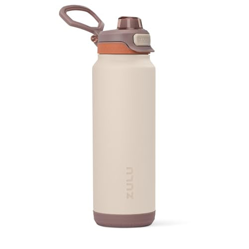 ZULU Powerfill Pro 32oz Stainless Steel Sip or Chug Water Bottle, Driftwood - color: Driftwood, style: 32oz