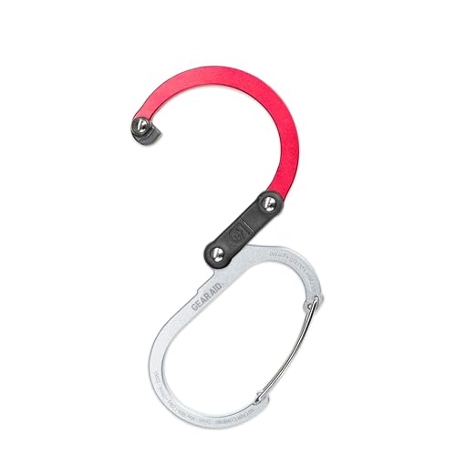 GEAR AID HEROCLIP Small Carabiner Gear Clip with 360° Swivel Hook - color: Hot Rod Red, size: 1 Carabiner