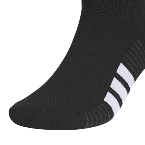 adidas Men's Cushioned Socks 3 Pairs - color: Black/White/Carbon Grey/4.0/Quarter, size: Large, style: Quarter