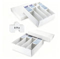4 Row Trading Card Storage Box, 2 Pack 3200 Count Supporters&Divider white - size: 2 piece 12in for Standard