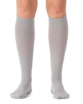 Comrad Breathable Knee High Compression Socks with Targeted Arch Support - color: Heather Grey, size: Small