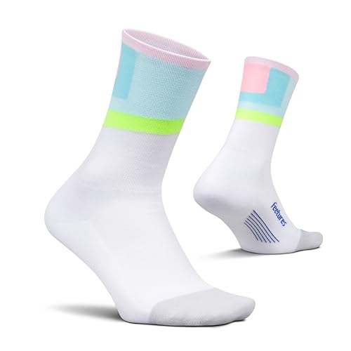 Feetures Elite Light Cushion Mini Crew Sock - color: Candy Court (1 Pair), size: Large