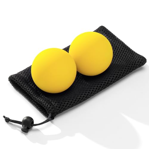 SUBCULTUREPICK Massage Lacrosse Balls for Myofascial Release,Yoga Deep Tissue Massage,Trigger Point Therapy and Foot Plantar Fasciitis,Muscle Soreness Massager Ball (2 Packs) (Yellow)