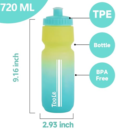 24oz Bike Water Bottle, Cycling Squeeze Water Bottle Leakproof BPA Free - color: A-Yellow