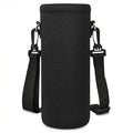 RICHEN Neoprene Water Bottle Carrier Bag with Adjustable Shoulder Strap,Insulated Water Bottle Cover for Stainless Steel/Glass/Plastic Bottles - color: Charcoal Black, size: 500ml