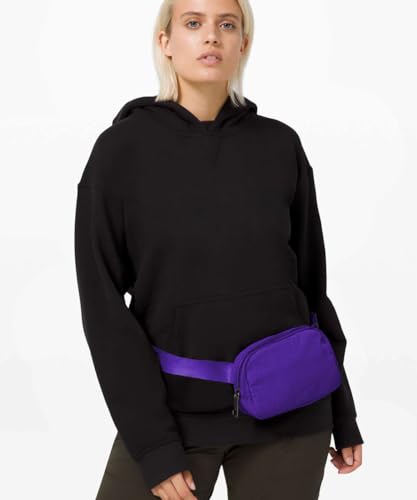 YOSHUYUKI Cross Body Fanny Packs for Women Men Fashion Waist Bag Pouch Nylon Small Travel Crossbody Bags Mini Purse Everywhere Belt Bag Bum Bag with Adjustable Strap for Workout Running Hiking Violet - color: Dark Violet