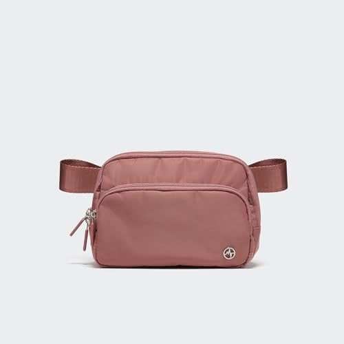 Pander Nylon Crossbody Belt Bag with Excess Strap Keepers, 6-Pocket Adjustable Sling Fanny Pack for Travel and Everyday Carry, Mauve Pink - color: Mauve Pink