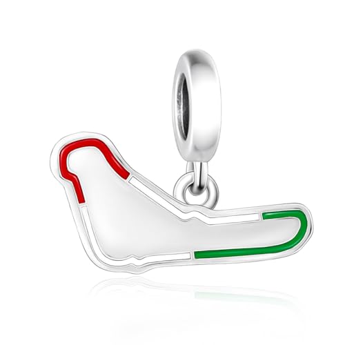 F1&Famous Race Racetrack Charm for Bracelet Necklaces, S925 Sterling Silver Charms, UK Brazil Spain Race Track Charms Jewelry Racing Souvenirs Gift - color: Race Racetrack Q4090)