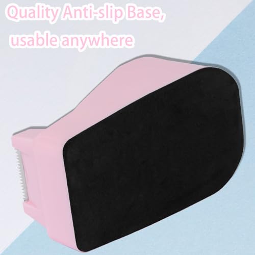 Tape Dispenser Desk,Desktop Tape Dispenser, Tape Dispenser with Weighted Non-Skid Base, Includes 6 Rolls Transparent Tape (0.71" x 1000"),Heavy Duty Tape Holder for Office, Home, School(Pink) - color: Pink