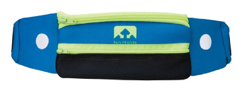 Nathan 5K Runner's Waist Pack, Nathan Running Belt Essentials for Women and Men | Smartphone Storage | Adjustable | Reflective - color: Nathan Blue