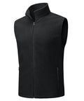 TACVASEN Men's Fleece Vest Winter Casual Vests Outerwear Sleeveless Jacket - color: Black, size: Small