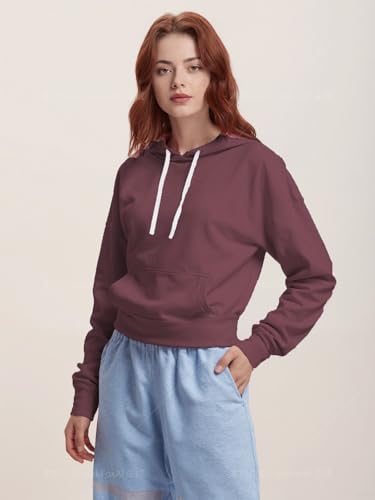 Women Hoodies Pullover Casual Loose Fit Long Sleeve Sweatshirt with Pockets - color: 2025 Dark Brown, size: XX-Large