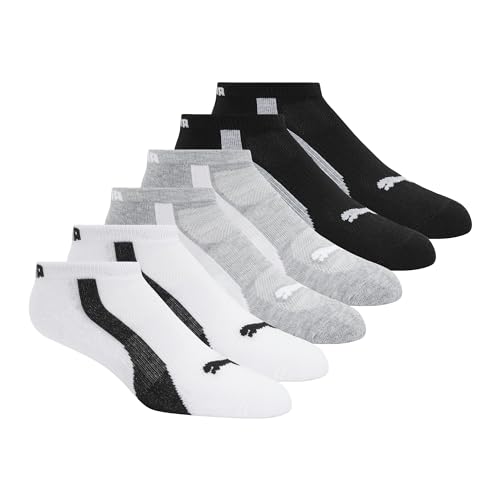 PUMA Women's Low Cut Socks (6-Pack) - color: Black/White/Grey