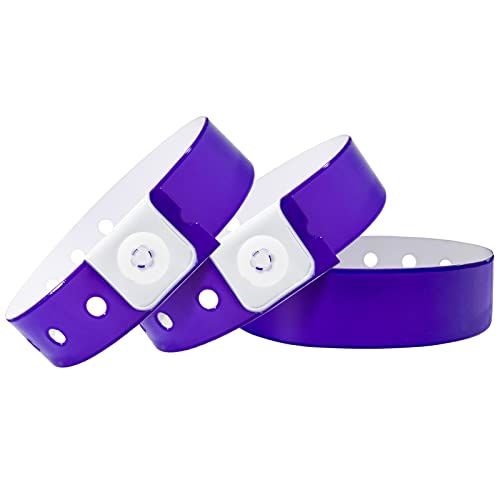Plastic Party Purple Wristband 100 Pack, Vinyl Wristband for Event - color: Purple