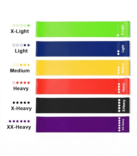 Resistance Bands Set for Exercise, 6 Levels Workout Bands with Yoga Straps for Strength Training, Sports, Fitness, Leg Workouts