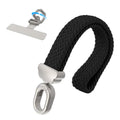 Stretchy Phone Wrist Strap, with 360° Rotatable Metal Tab - color: Black