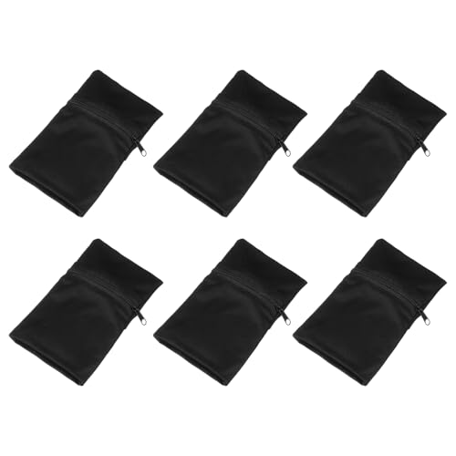 Wrist Pouch Wrist Wallet Wristband with Zipper - color: Black