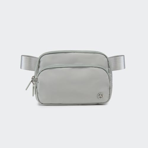 Pander Nylon Crossbody Belt Bag with Excess Strap Keepers - color: Light Gray