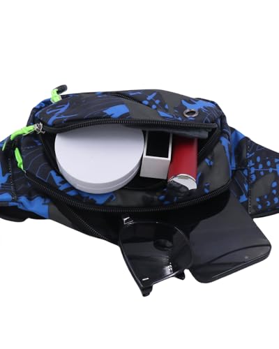 AIBEARTY Kids Fanny Pack Boys Small Camouflage Waist Pack Belt Waist Bag Pack Pouch with Adjustable Strap for Children Sport Running, Camping, Trip - color: X Blue