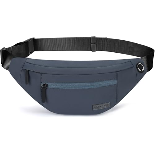 MAXTOP Large Fanny Pack for Men Women Sling Bag with 4-Zipper Pockets - color: Dim Grey, size: Large